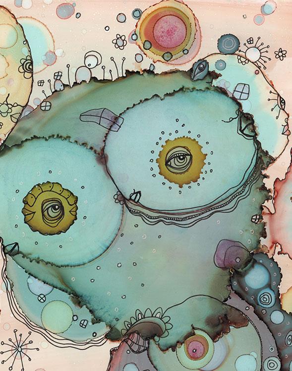 Tote Bag Mixed Media Art 'I See You 5'