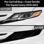 Complete Full Headlight Taillight Precut Overlay Tint Kit with Tools Fits Toyota Camry 2018 - 2024 - Bogar Tech Designs