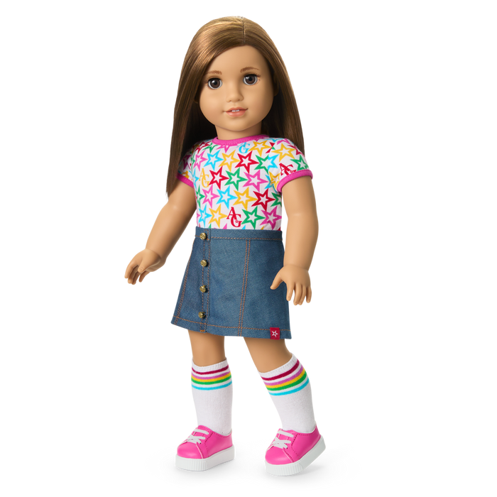Truly Me™ 18-inch Doll #107 with straight brown hair