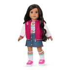 Truly Me™ 18-inch Doll #108 with curly black-brown hair