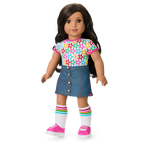 Truly Me™ 18-inch Doll #108 with curly black-brown hair