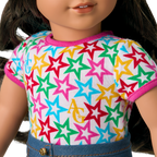 Truly Me™ 18-inch Doll #108 with curly black-brown hair