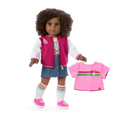 Truly Me™ 18-inch Doll #112 with curly dark-brown hair