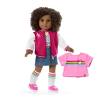 Truly Me™ 18-inch Doll #112 with curly dark-brown hair