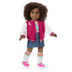 Truly Me™ 18-inch Doll #112 with curly dark-brown hair