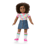 Truly Me™ 18-inch Doll #112 with curly dark-brown hair