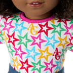 Truly Me™ 18-inch Doll #112 with curly dark-brown hair