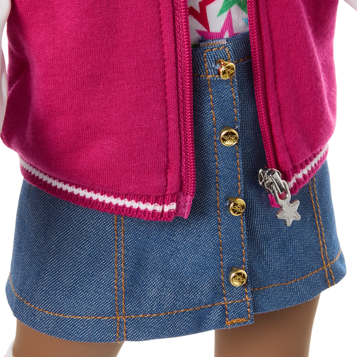 Truly Me™ 18-inch Doll #112 with curly dark-brown hair