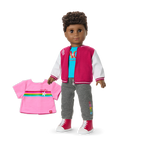 Truly Me™ 18-inch Doll #113 with curly dark-brown hair