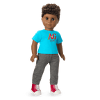 Truly Me™ 18-inch Doll #113 with curly dark-brown hair