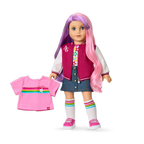 Truly Me™ 18-inch Doll #116 with wavy purple-and-pink hair