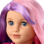 Truly Me™ 18-inch Doll #116 with wavy purple-and-pink hair