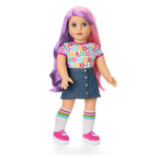 Truly Me™ 18-inch Doll #116 with wavy purple-and-pink hair