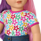 Truly Me™ 18-inch Doll #116 with wavy purple-and-pink hair