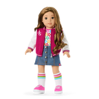 Truly Me™ 18-inch Doll #118 with curly caramel hair