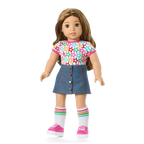 Truly Me™ 18-inch Doll #118 with curly caramel hair
