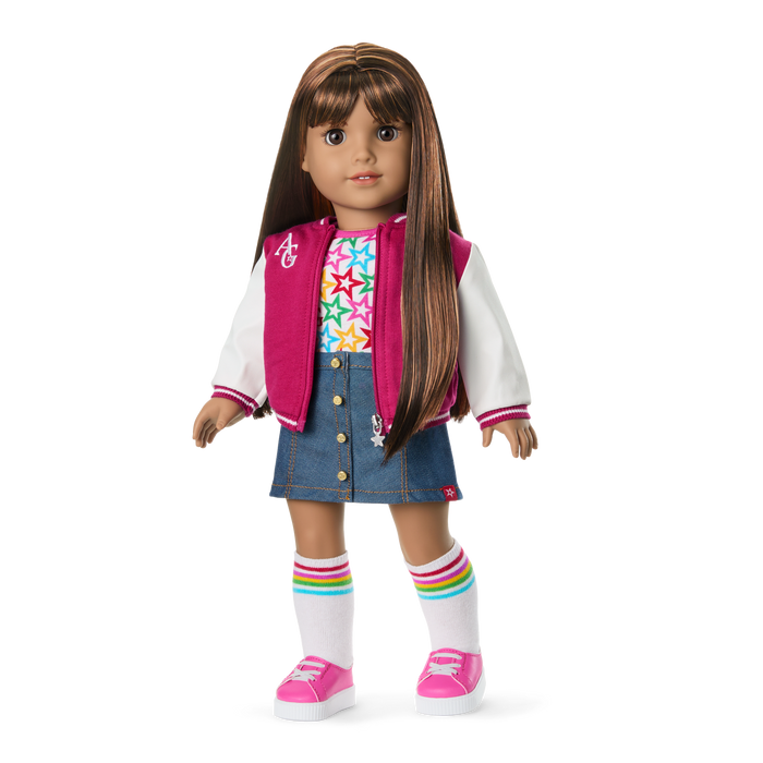 Truly Me™ 18-inch Doll #122 with straight dark-brown hair