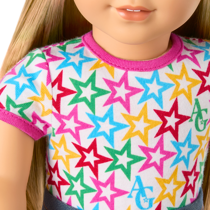Truly Me™ 18-inch Doll #131 with straight blonde hair