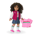 Truly Me™ 18-inch Doll #132 with curly dark-brown hair