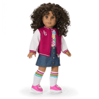 Truly Me™ 18-inch Doll #132 with curly dark-brown hair