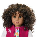Truly Me™ 18-inch Doll #132 with curly dark-brown hair
