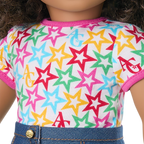 Truly Me™ 18-inch Doll #132 with curly dark-brown hair