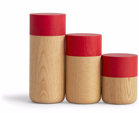 "Tutu" Soji Tall Red Canisters