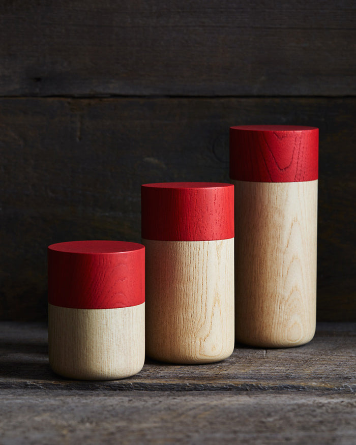 "Tutu" Soji Tall Red Canisters