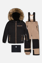 Two Piece Play Snowsuit Black And Beige-0