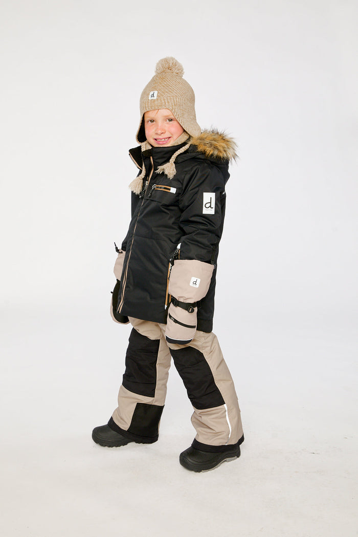 Two Piece Play Snowsuit Black And Beige-2