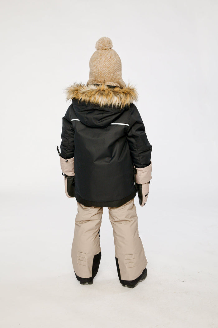 Two Piece Play Snowsuit Black And Beige-3