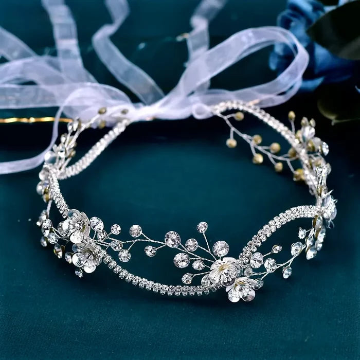 Wedding Hair Accessories - Silver Crystal Bridal Headband