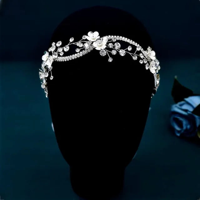 Wedding Hair Accessories - Silver Crystal Bridal Headband