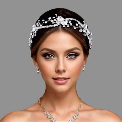 Wedding Hair Accessories - Silver Crystal Bridal Headband