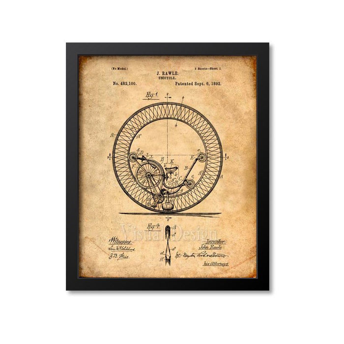 Unicycle Patent Print