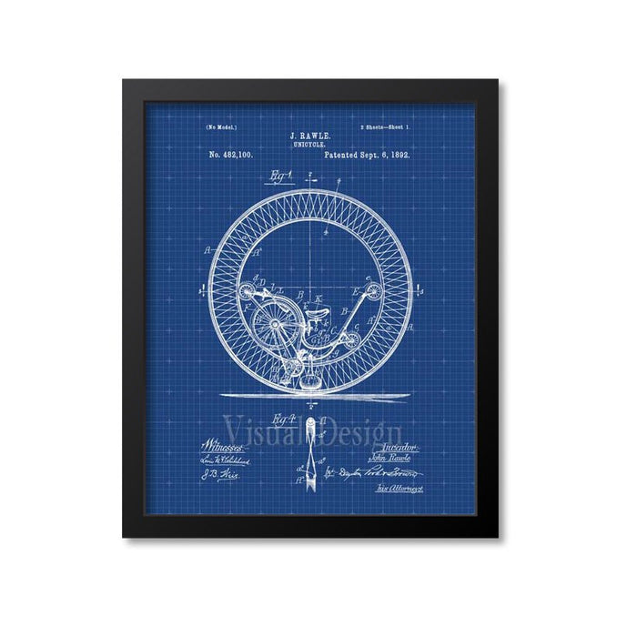 Unicycle Patent Print