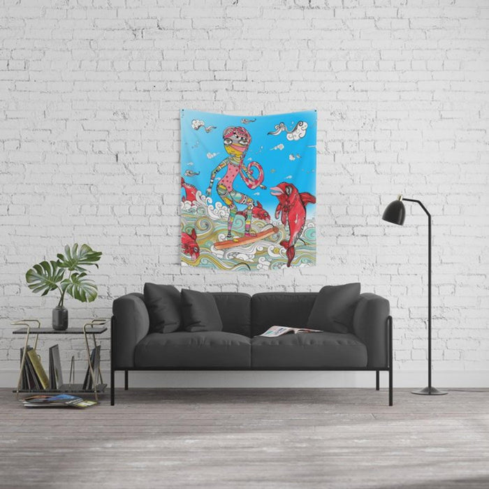 Wall Art Tapestry 'Surfer Girl' — C. Cambrea, Sincerely Joy