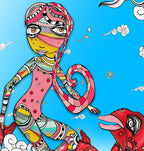 Wall Art Tapestry 'Surfer Girl' — alternate angle