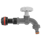 Water Butt Extension Kit 3/4in with Grey Dial Tap and Drill Bit Garden Hose Pipe