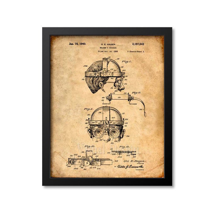 Welders Goggles Patent Print