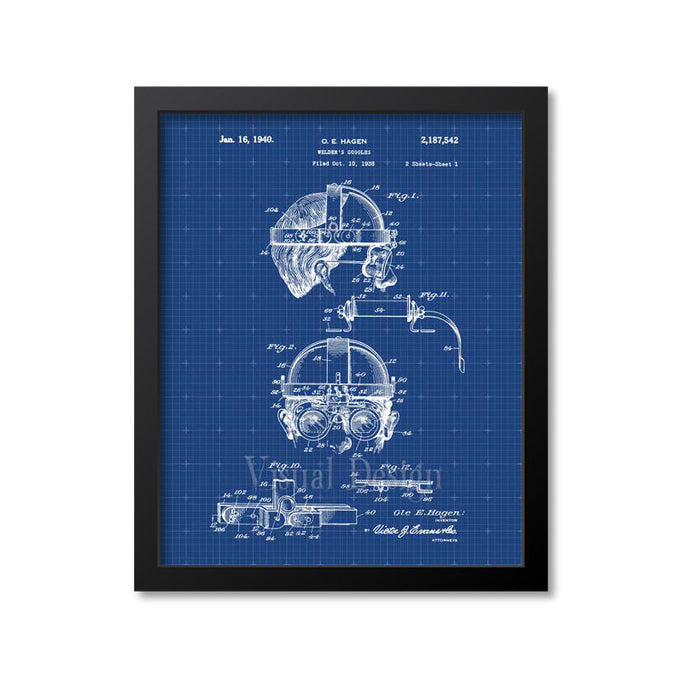 Welders Goggles Patent Print