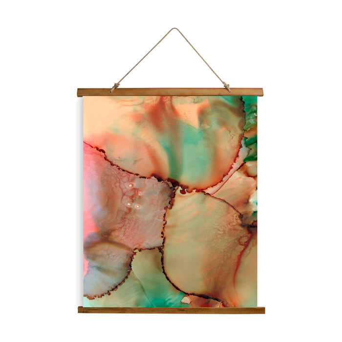 Whimsical Wood Slat Tapestry 'Abstract Kiss' — C. Cambrea, Sincerely Joy