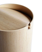 White Oak Paper Waste Basket with Lid - Small