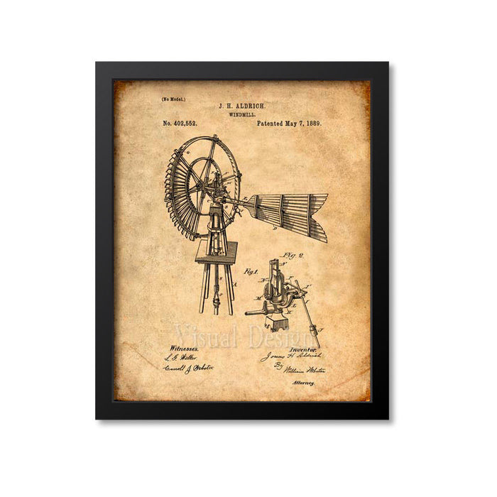 Windmill Patent Print