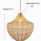Woven Basket Pendant Light Natural Rattan Hanging Light