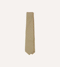 Yellow Square Medallion Self-Tipped Silk Tie