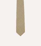 Yellow Square Medallion Self-Tipped Silk Tie