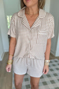 Z Supply: Maddie Gingham Short - Iced Coffee - B Social Boutique