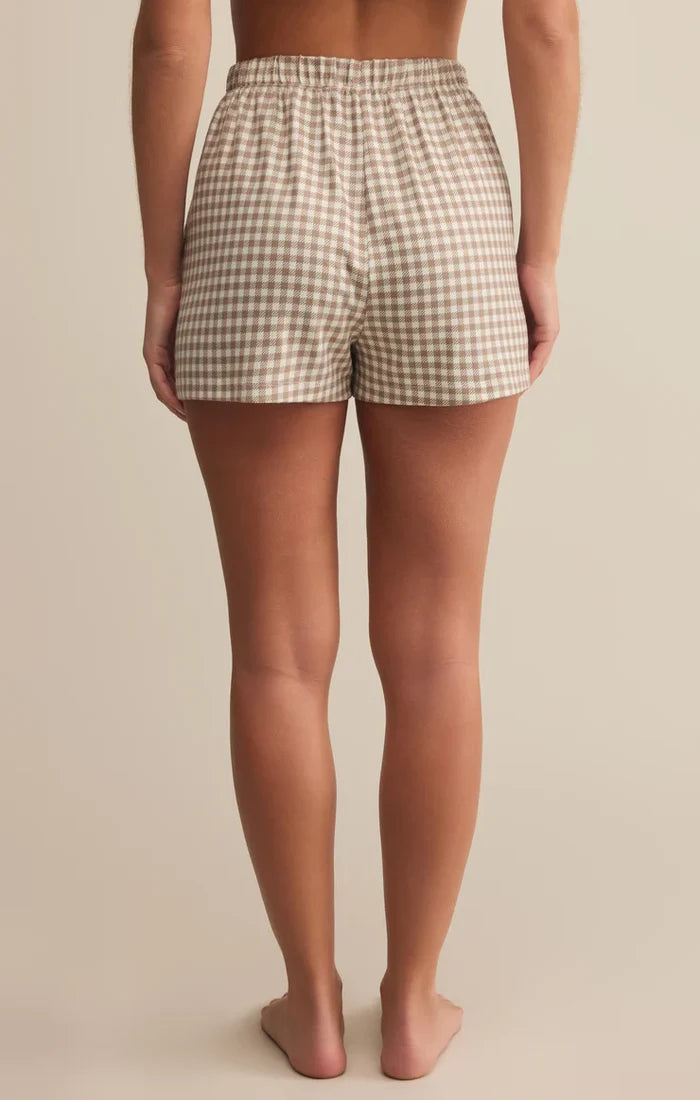 Z Supply: Maddie Gingham Short - Iced Coffee - B Social Boutique