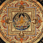 Zambhala Mandala Thangka wealth deity Buddhist art .